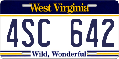 WV license plate 4SC642