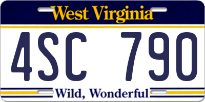 WV license plate 4SC790