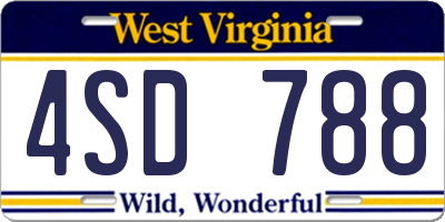 WV license plate 4SD788