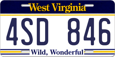 WV license plate 4SD846