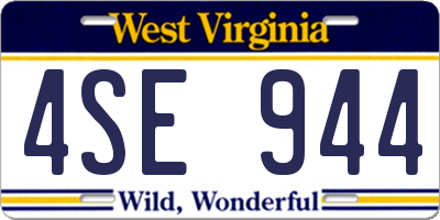 WV license plate 4SE944