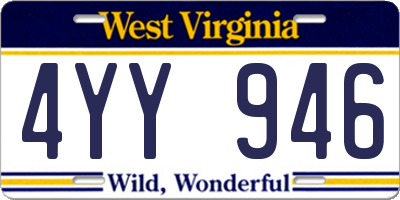 WV license plate 4YY946