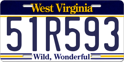 WV license plate 51R593
