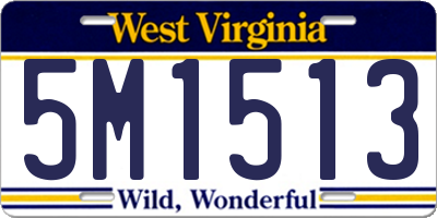 WV license plate 5M1513