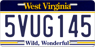 WV license plate 5VUG145