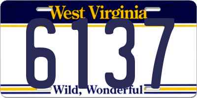 WV license plate 6137