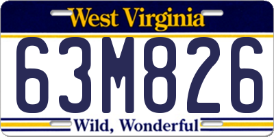 WV license plate 63M826