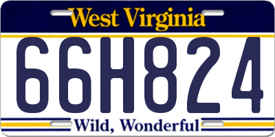 WV license plate 66H824