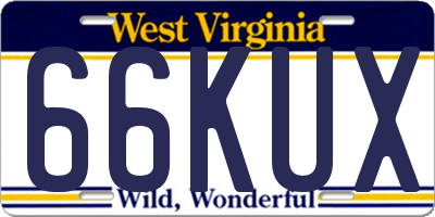 WV license plate 66KUX