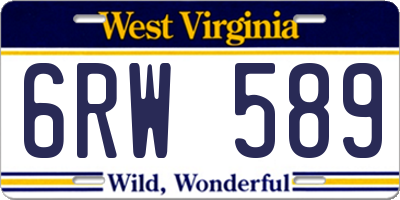 WV license plate 6RW589