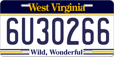 WV license plate 6U30266