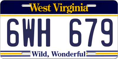 WV license plate 6WH679