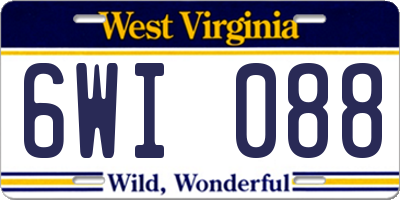 WV license plate 6WI088