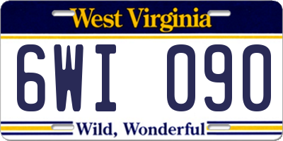WV license plate 6WI090