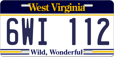 WV license plate 6WI112