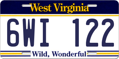 WV license plate 6WI122