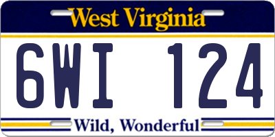 WV license plate 6WI124