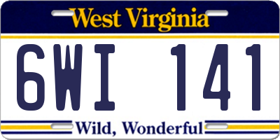 WV license plate 6WI141