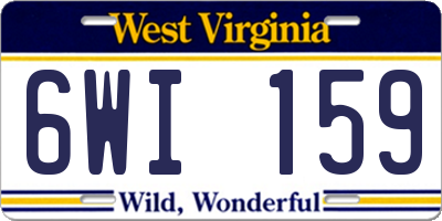 WV license plate 6WI159