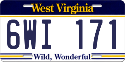WV license plate 6WI171