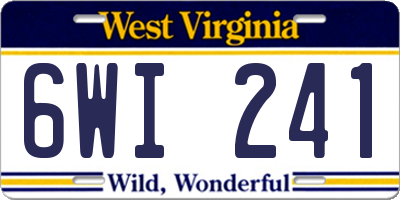 WV license plate 6WI241