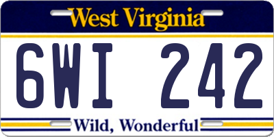 WV license plate 6WI242