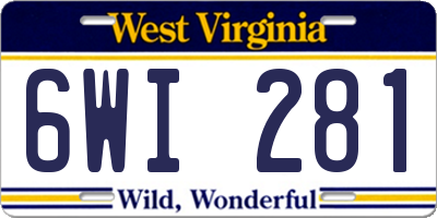 WV license plate 6WI281