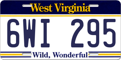 WV license plate 6WI295
