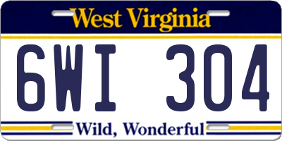 WV license plate 6WI304