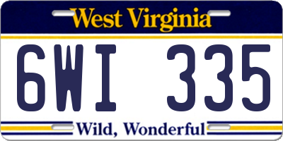 WV license plate 6WI335
