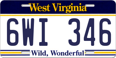 WV license plate 6WI346