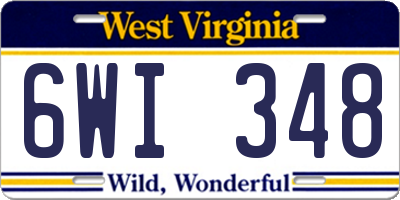 WV license plate 6WI348