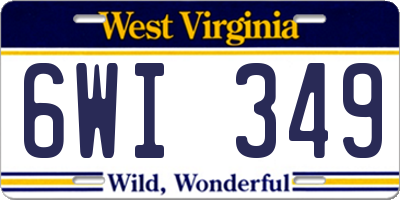 WV license plate 6WI349