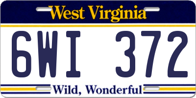 WV license plate 6WI372