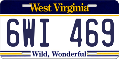 WV license plate 6WI469