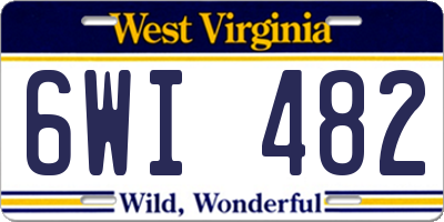 WV license plate 6WI482