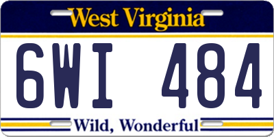 WV license plate 6WI484