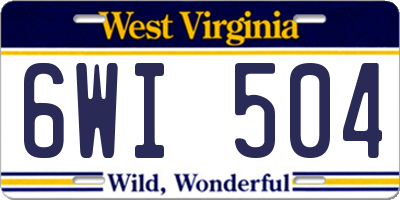 WV license plate 6WI504