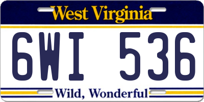 WV license plate 6WI536