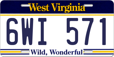 WV license plate 6WI571