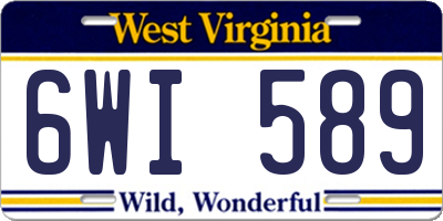 WV license plate 6WI589