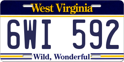 WV license plate 6WI592