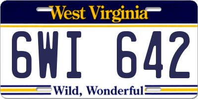 WV license plate 6WI642