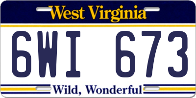 WV license plate 6WI673