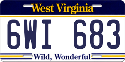 WV license plate 6WI683