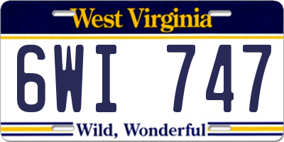 WV license plate 6WI747