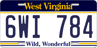 WV license plate 6WI784