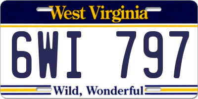 WV license plate 6WI797
