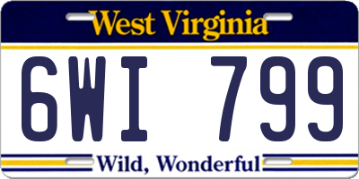 WV license plate 6WI799