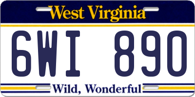 WV license plate 6WI890